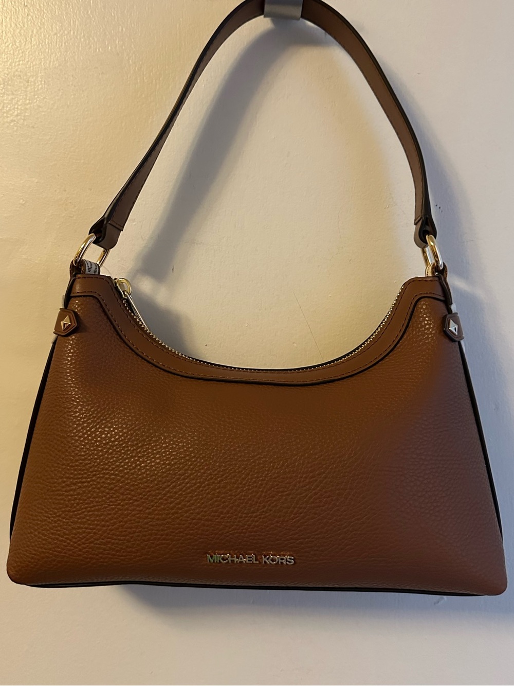 Michael Kors Maeve Collection Luggage Pebbled Leather Medium Pouchette